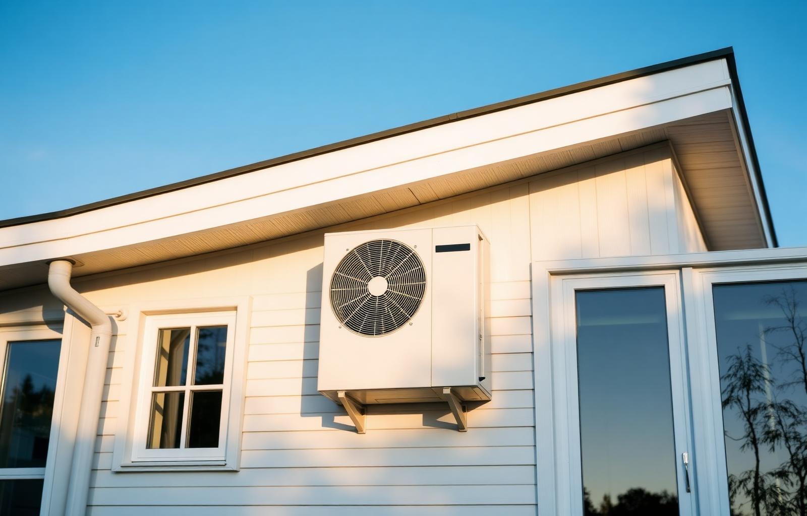 Modern värmepump installerad på villa i Norrköping